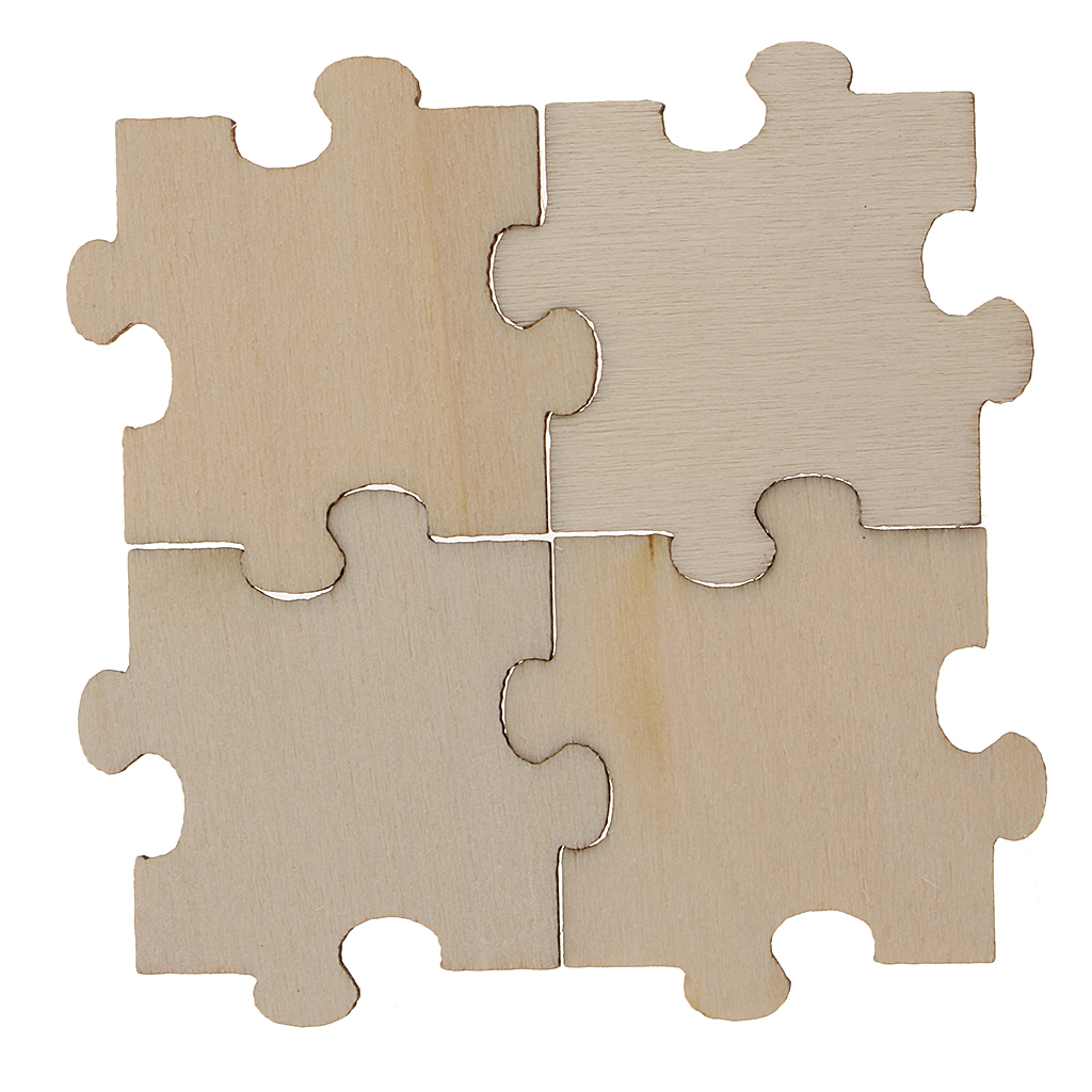 50Pcs 40x40mm Square Puzzle of Wood Pieces Double-sided Wooden Embellishment DIY for Card Making,Scrap booking,Arts and Crafts 