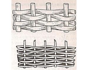 Схема горизонтального расположения досок или прутьев