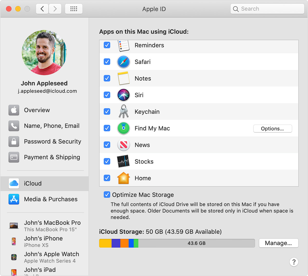 iPhone showing iCloud Keychain turned on