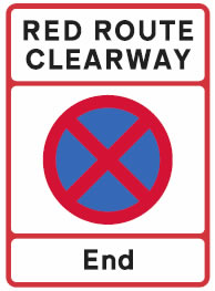 End of red route sign