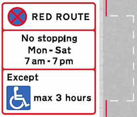 Red route parking bays