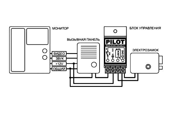 Схема подключения эл замка к видеодомофону